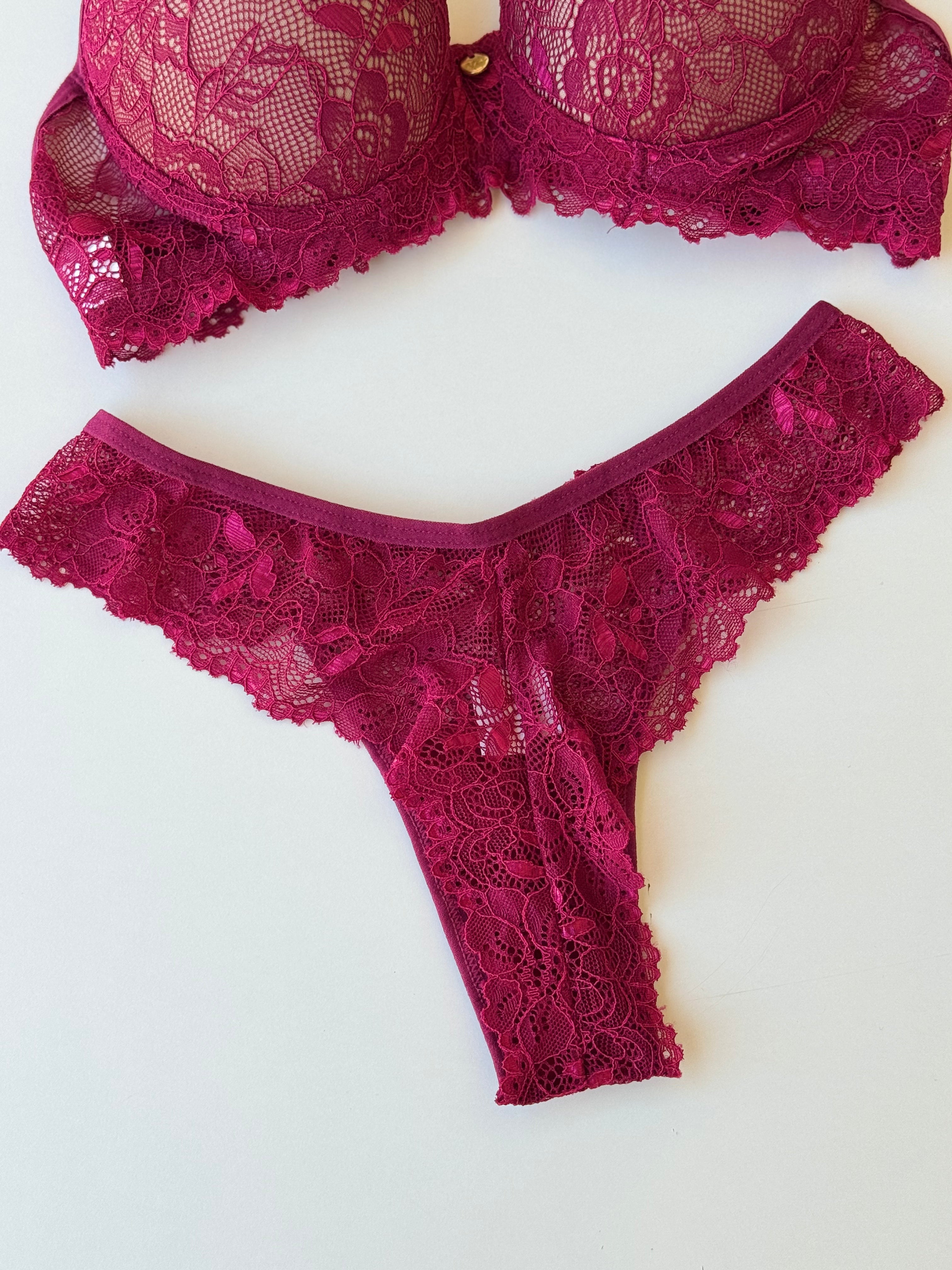 LINGERIE MARINA BORDEAUX - 2 PEZZI