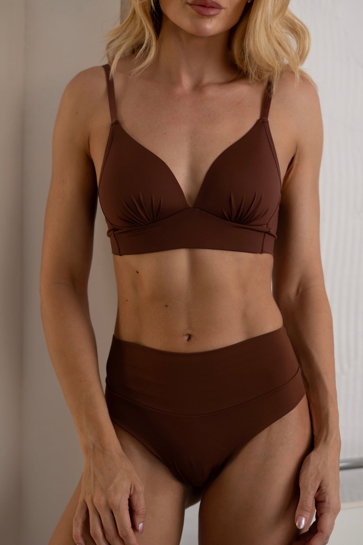 LINGERIE GIULIA MARRONE - 2 PEZZI