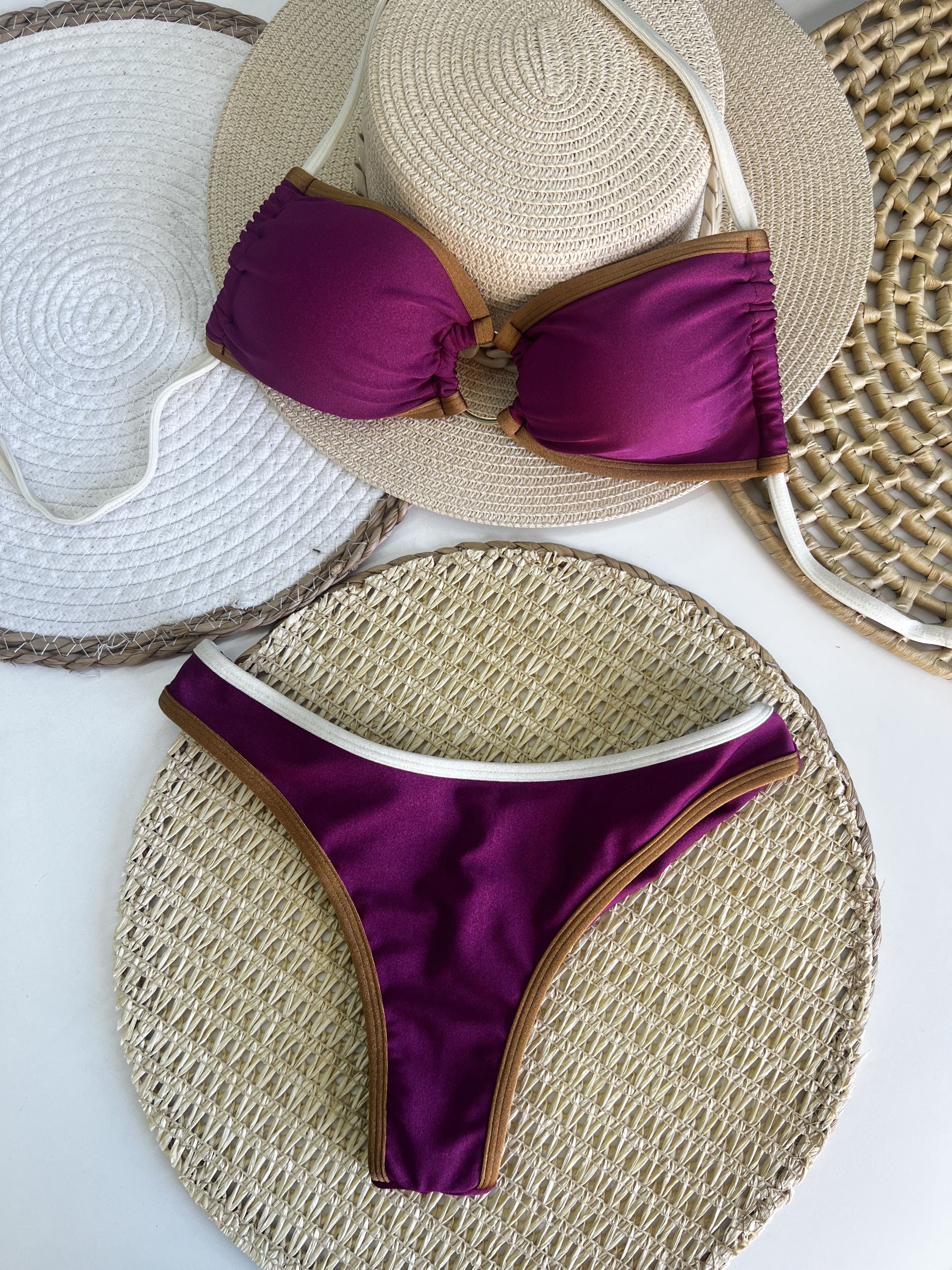 BIKINI CAPRI VIOLA E MARRONE