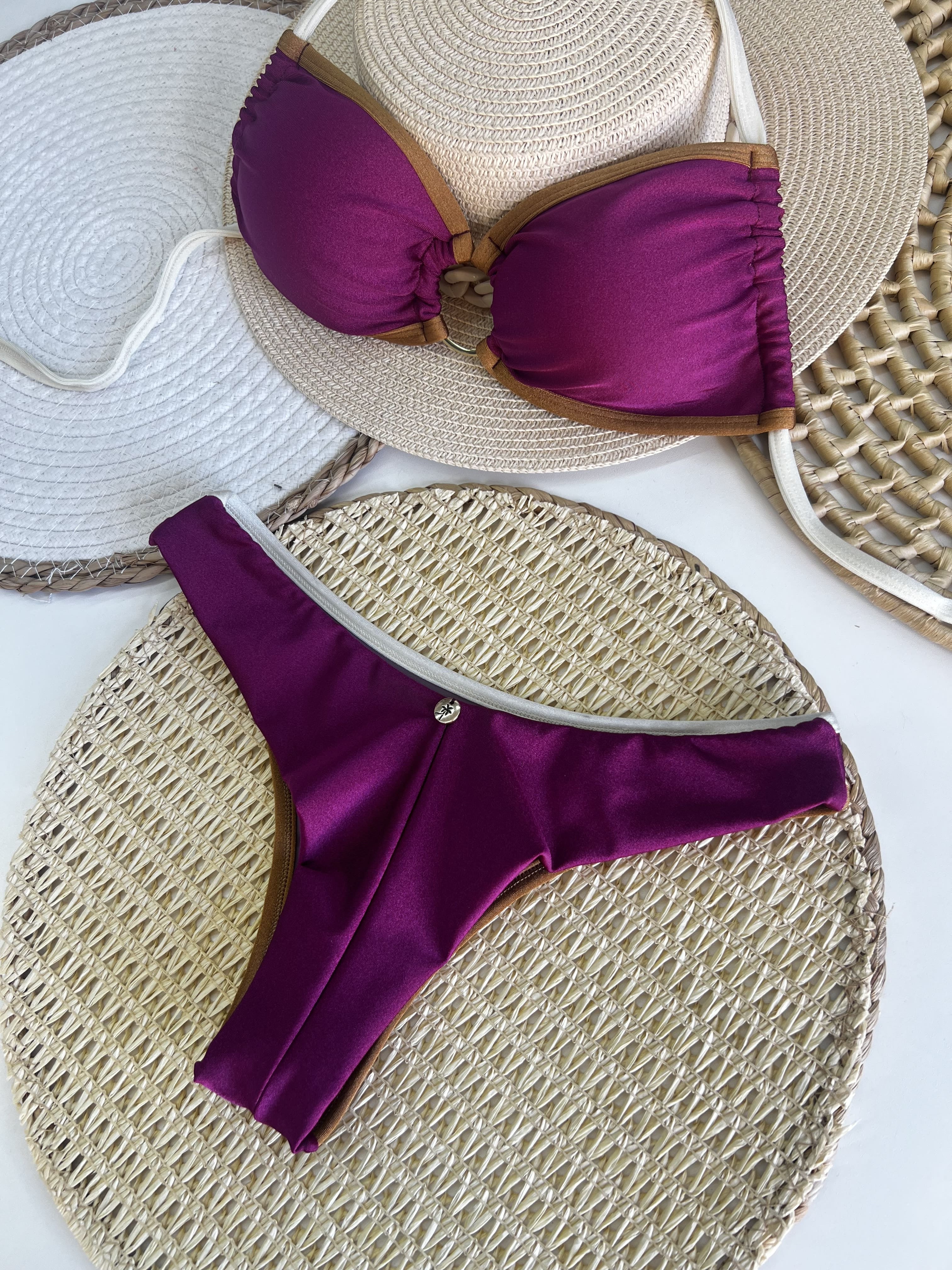 BIKINI CAPRI VIOLA E MARRONE