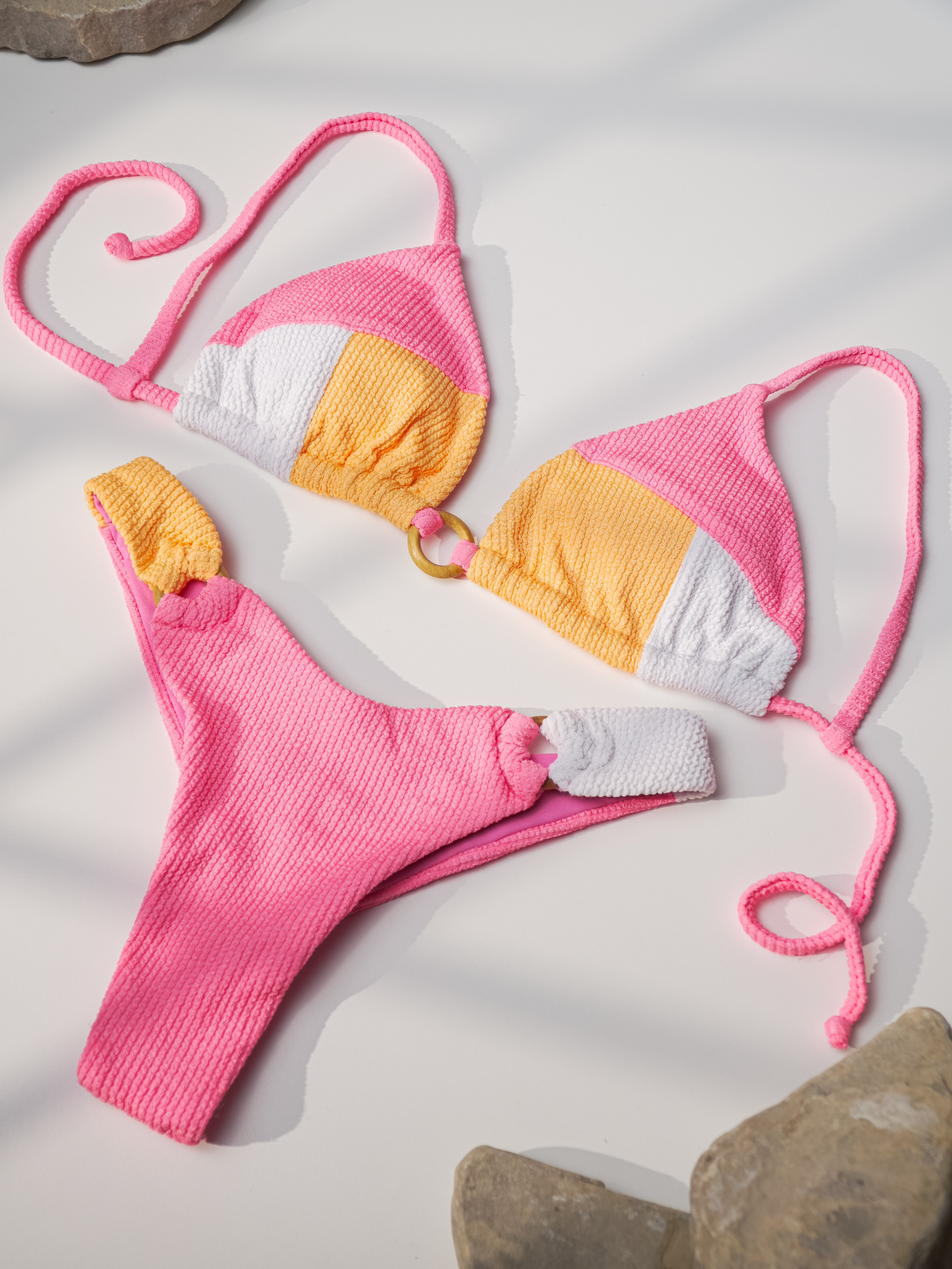 BIKINI LUISA BIANCO-ARANCIONE-ROSA