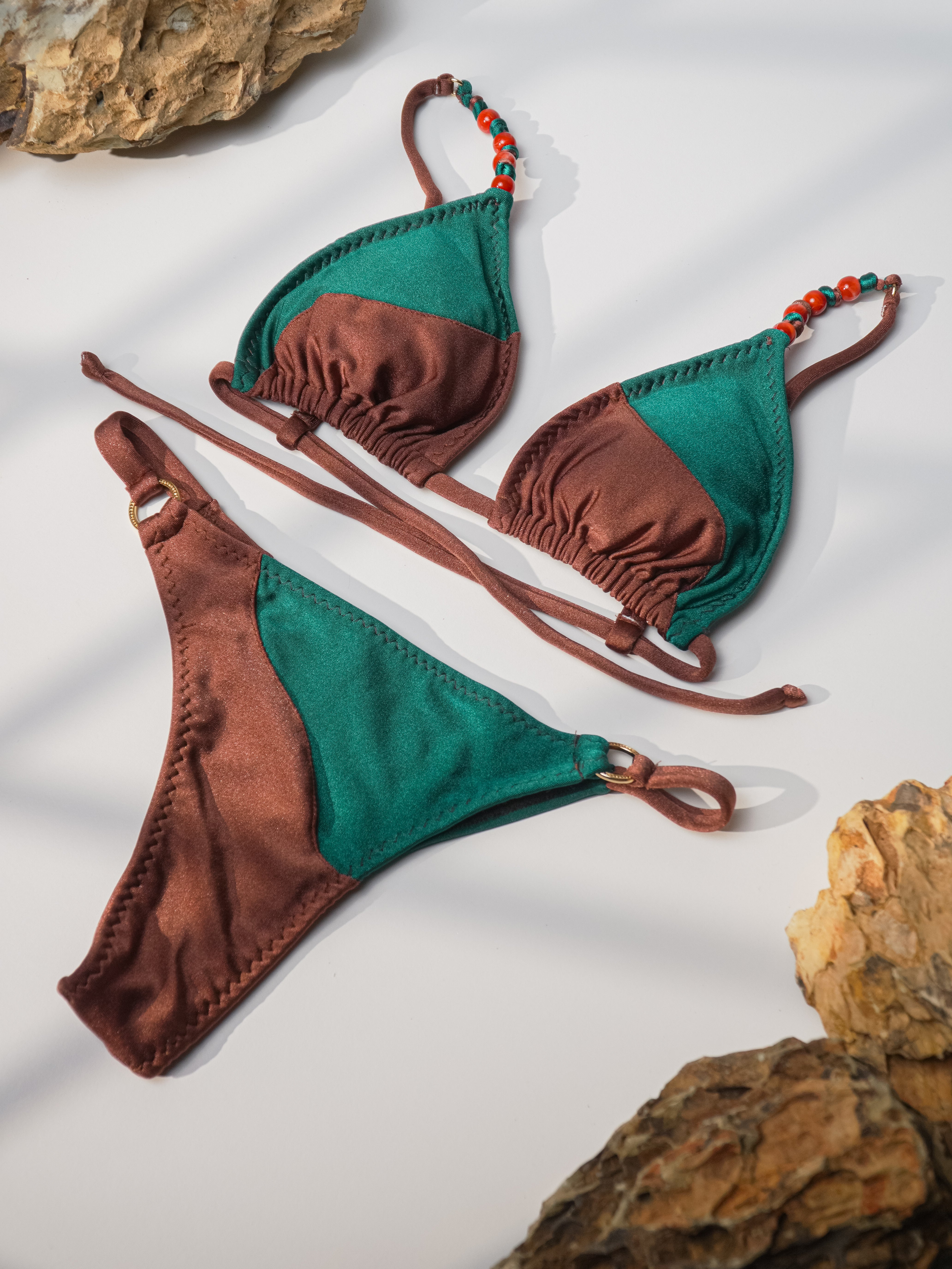 BIKINI BALI MARRONE-VERDE