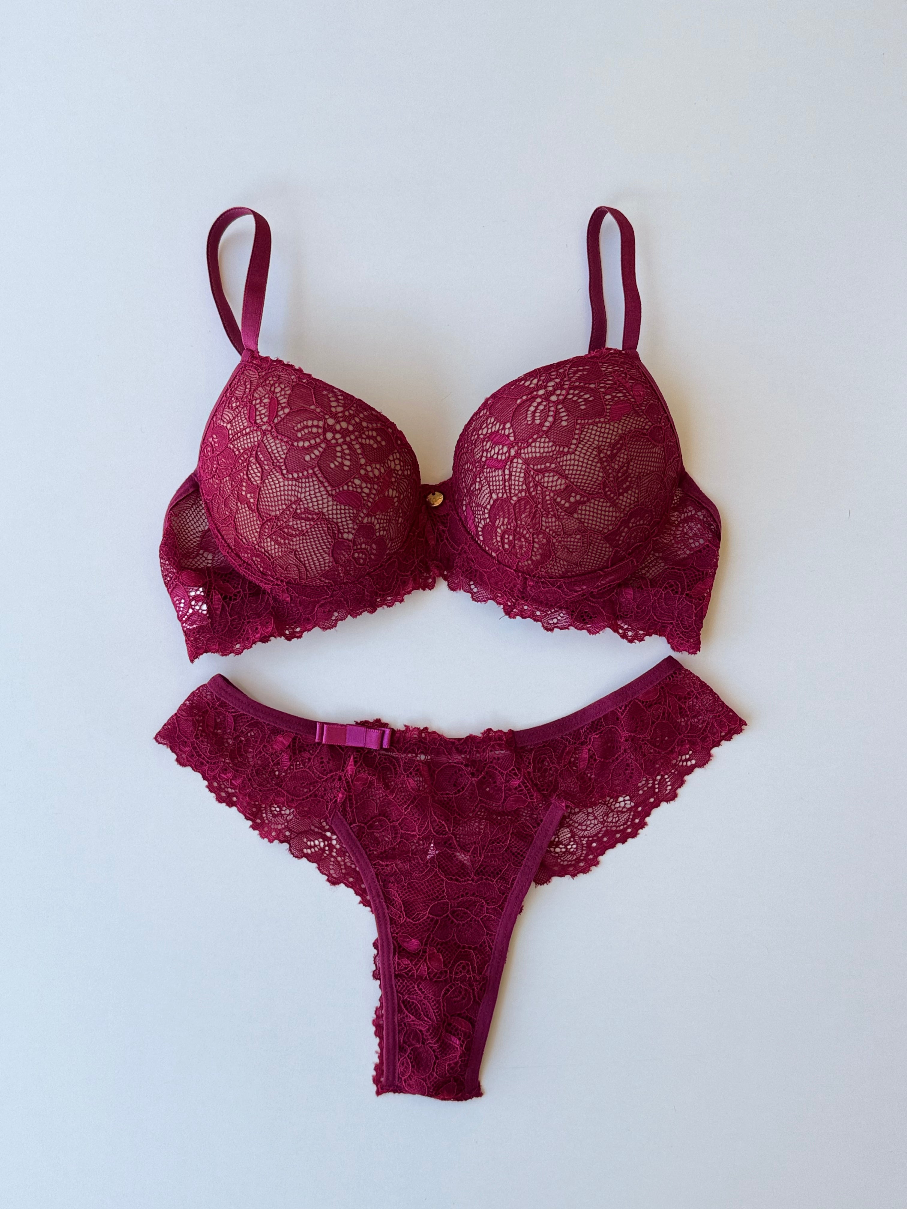 LINGERIE MARINA BORDEAUX - 2 PEZZI