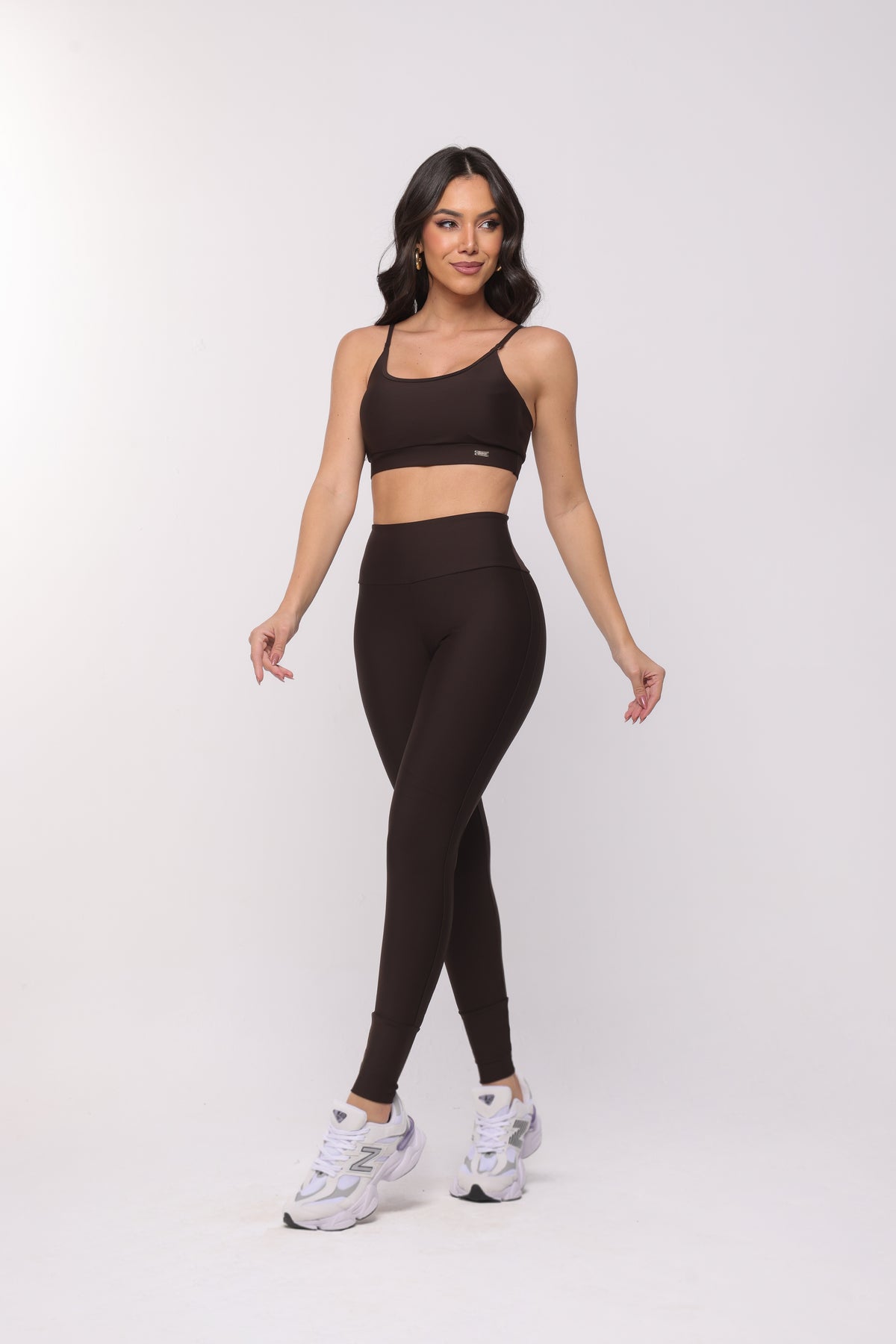 SET LEGGINGS ESSENTIAL MARRONE