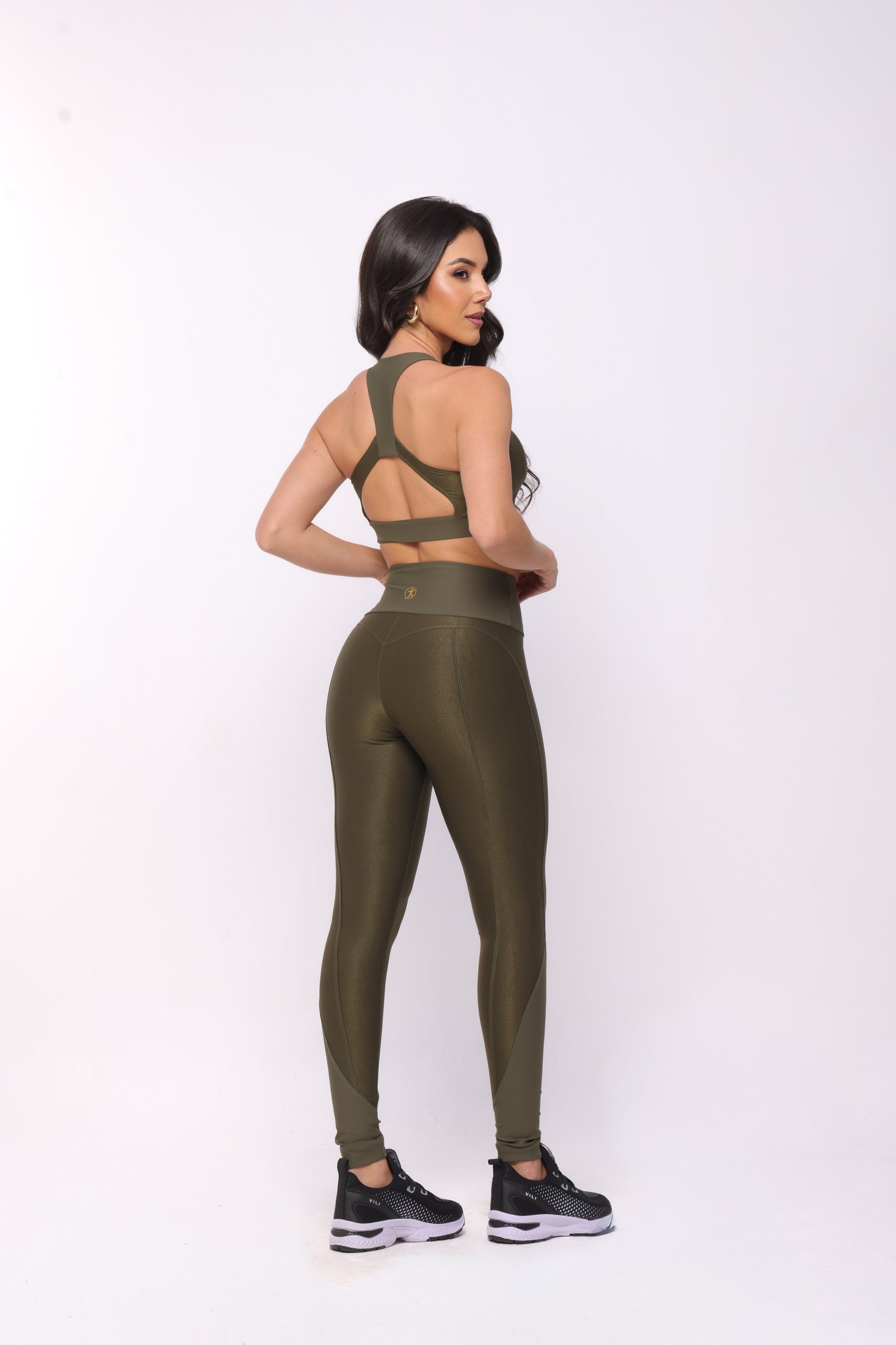 SET LEGGINGS ENERGIA VERDE MILITARE