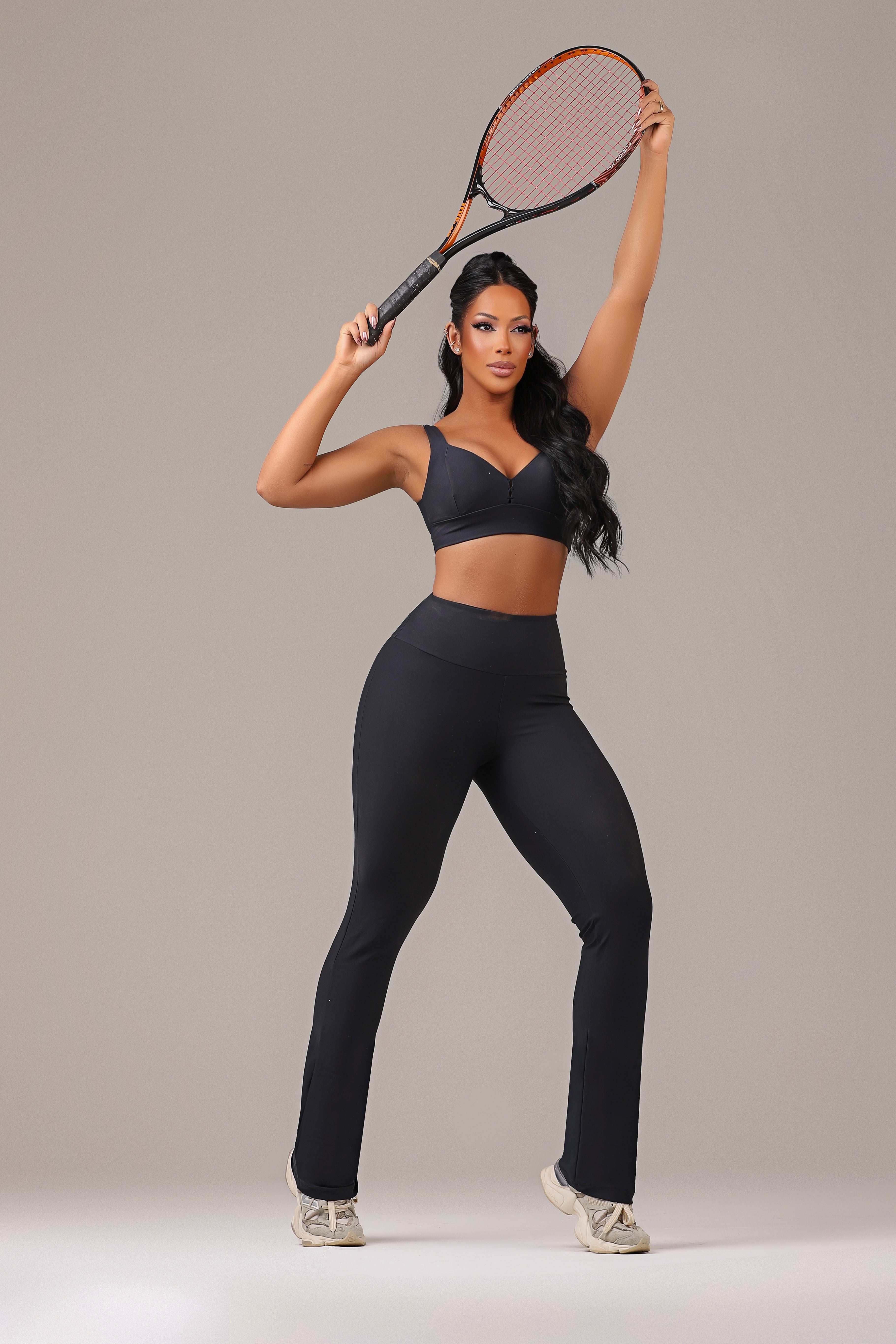 SET LEGGINGS FLARE ELO NERO