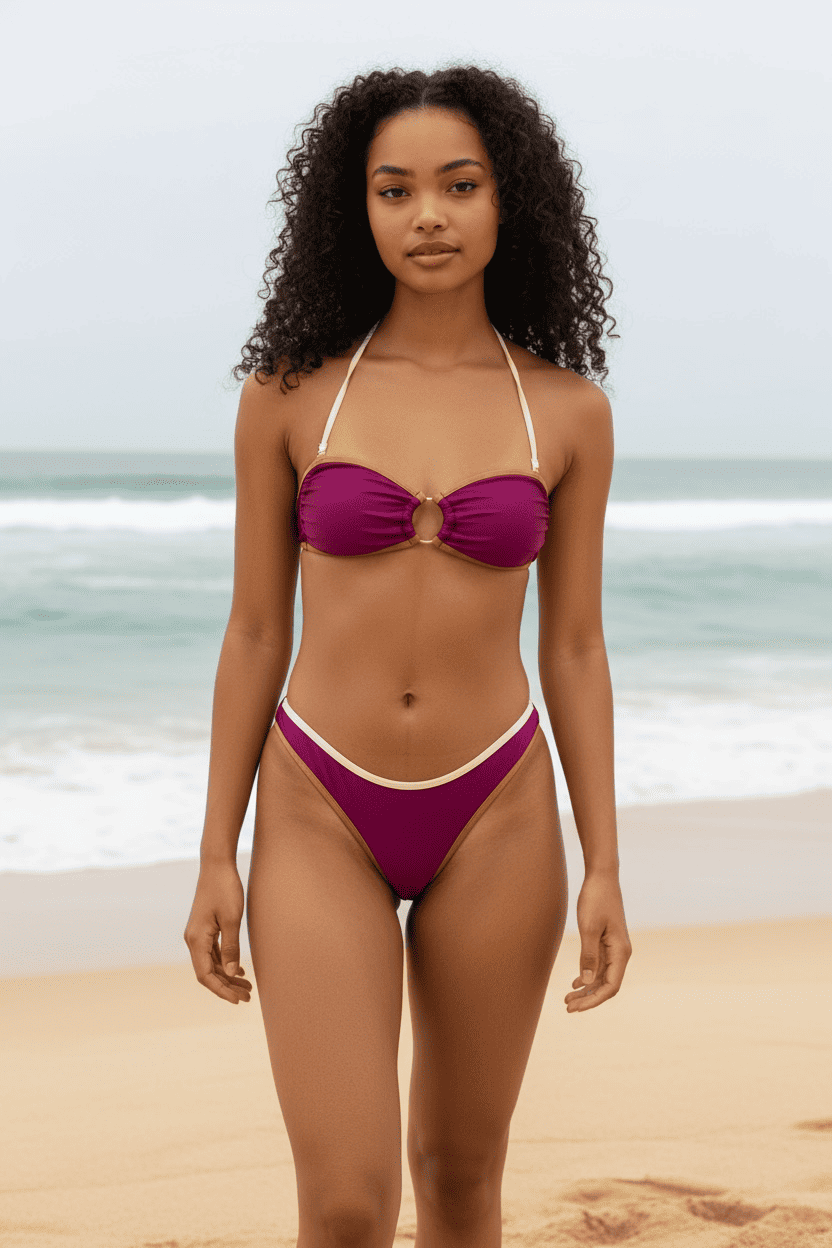 BIKINI CAPRI VIOLA E MARRONE