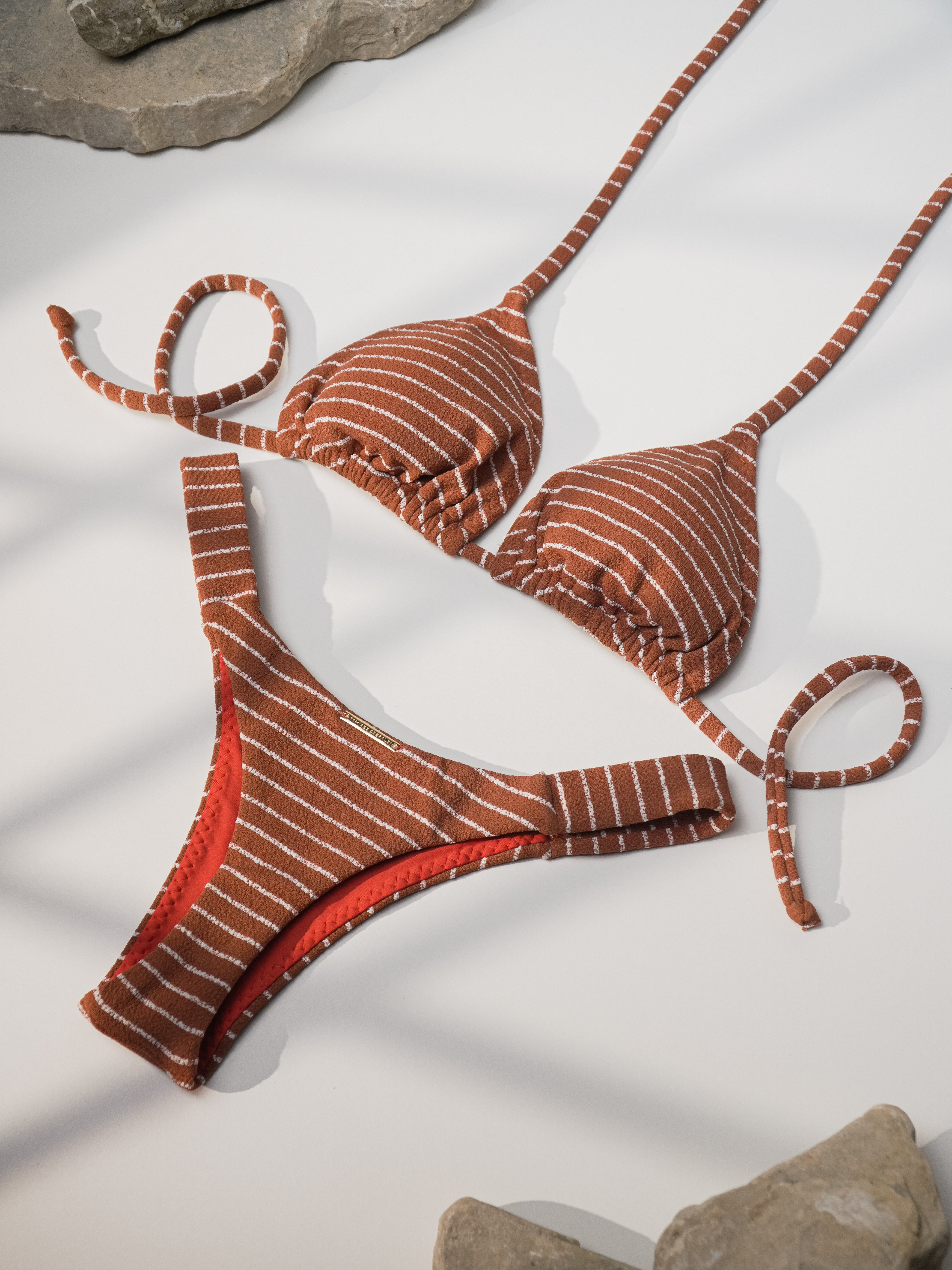 BIKINI POSITANO MARRONE BIANCO