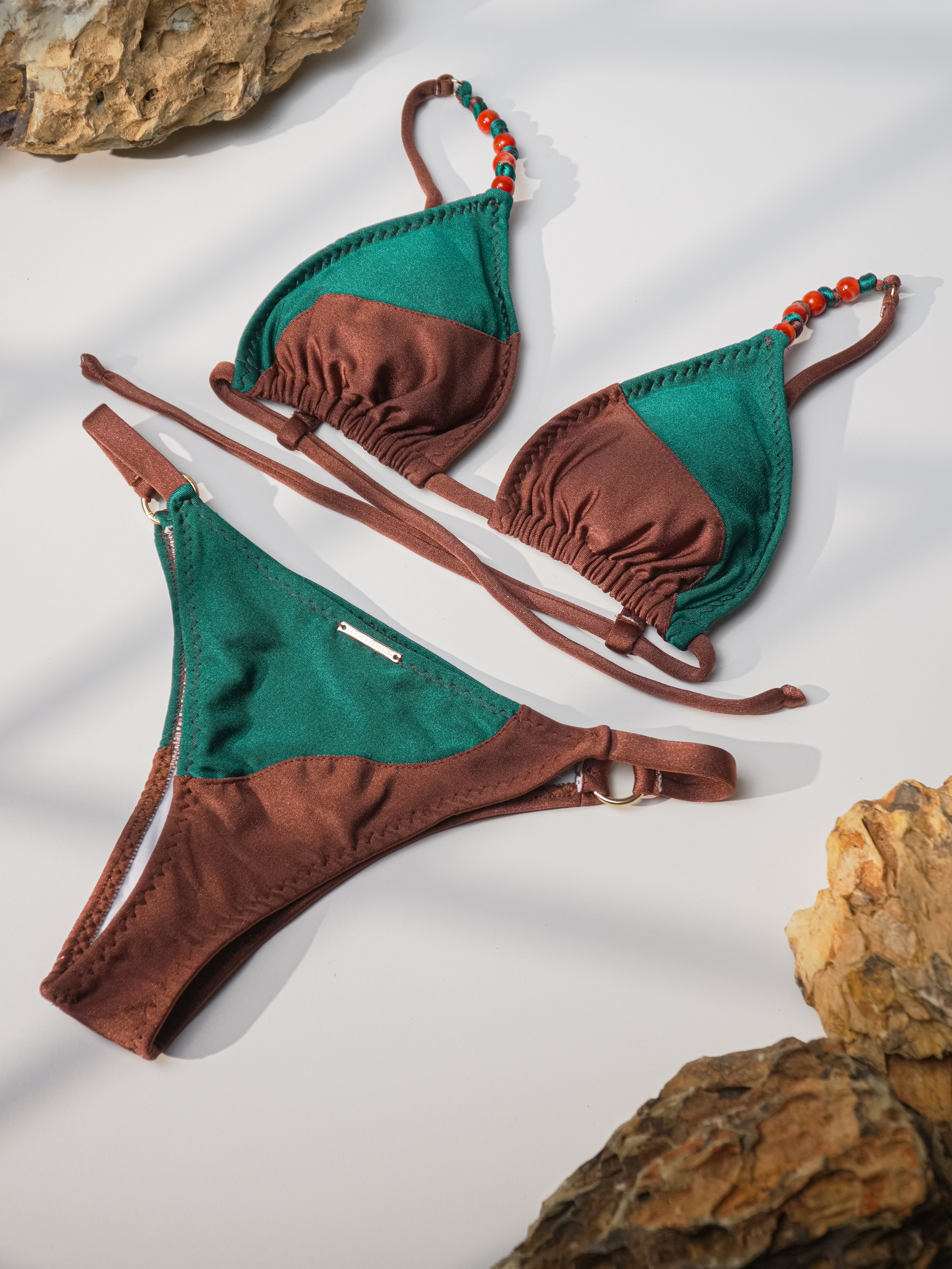 BIKINI BALI MARRONE-VERDE
