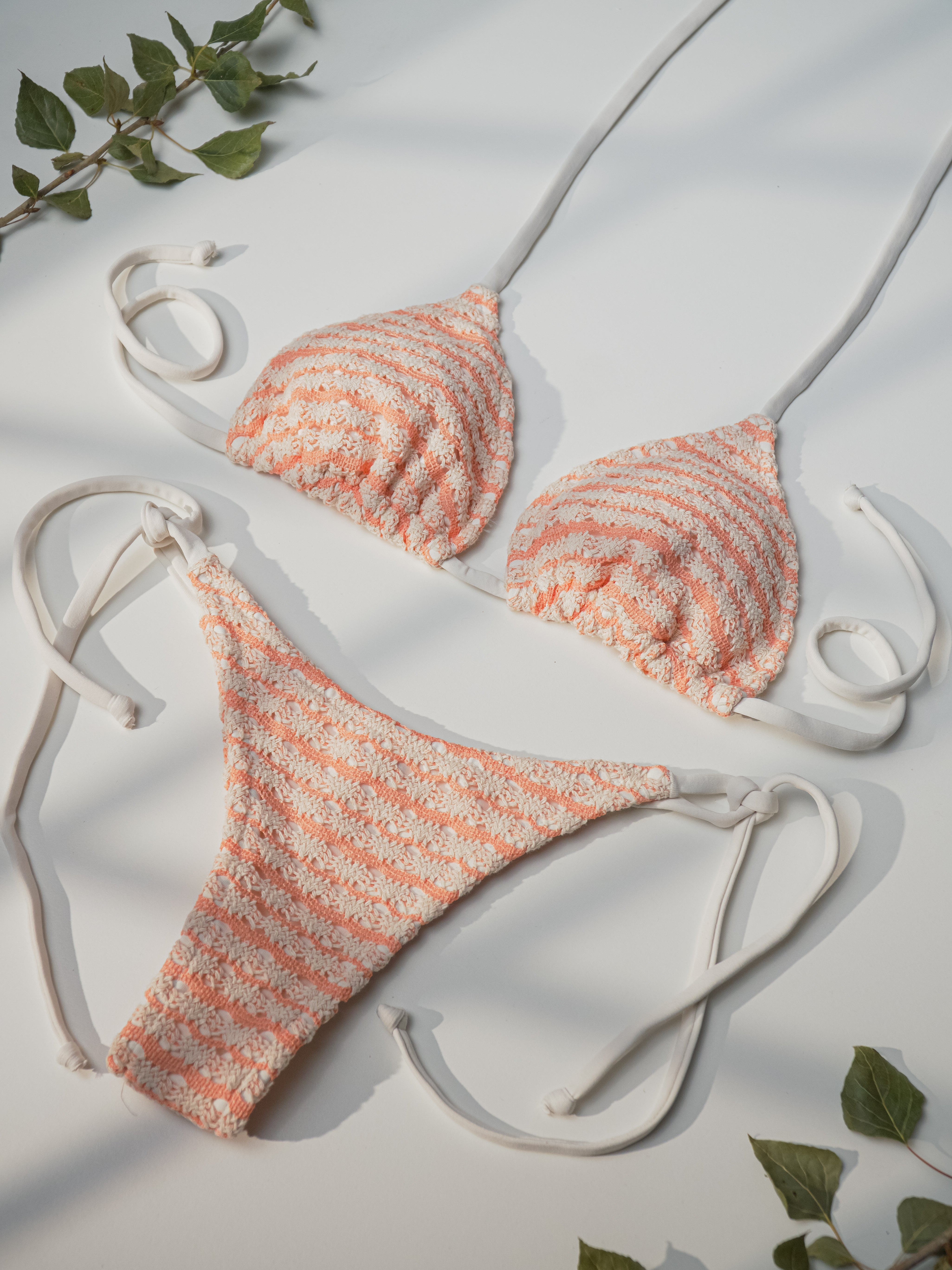 BIKINI TULUM ARANCIONE-OFF WHITE