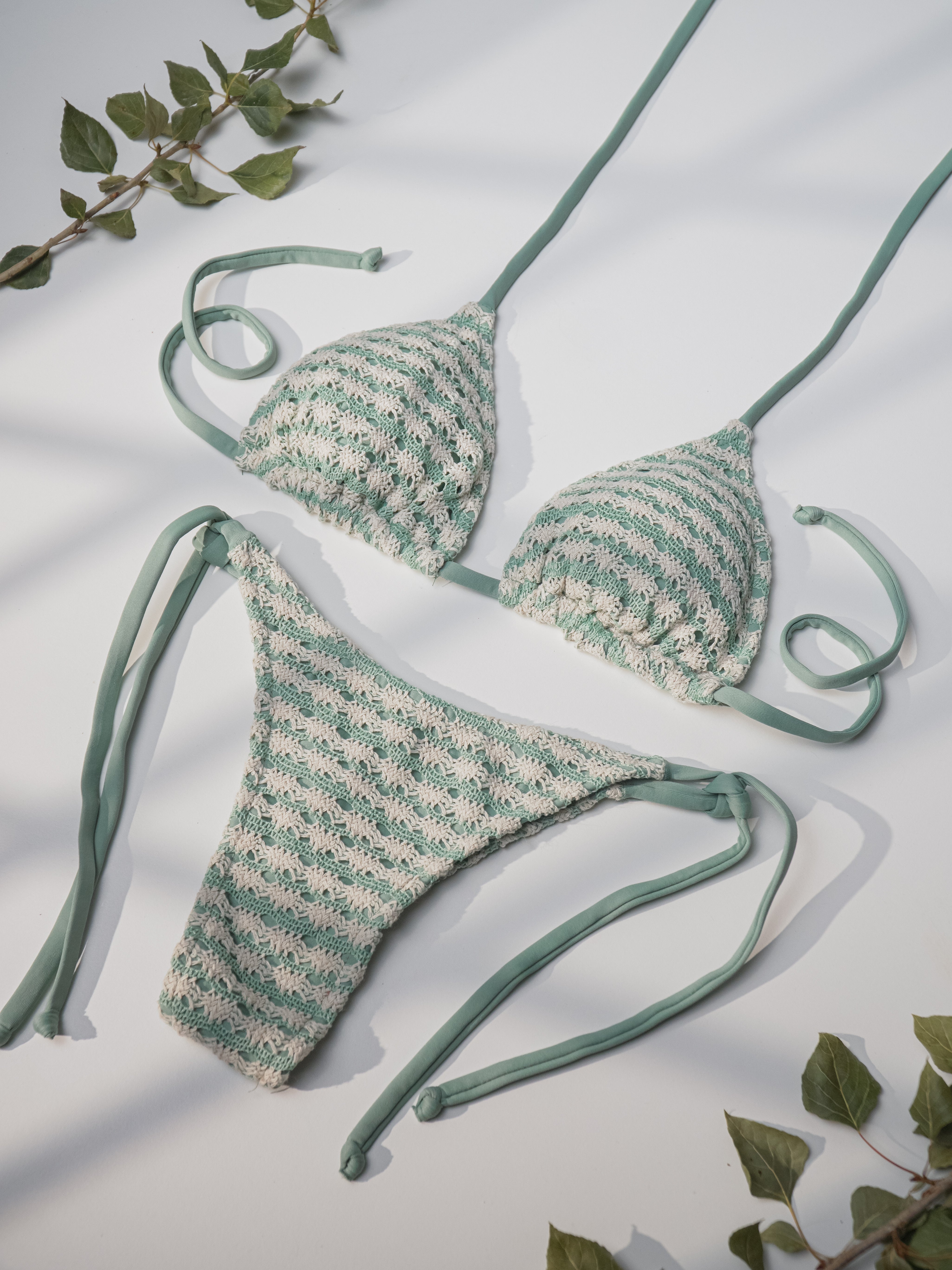 BIKINI TULUM VERDE-OFF WHITE