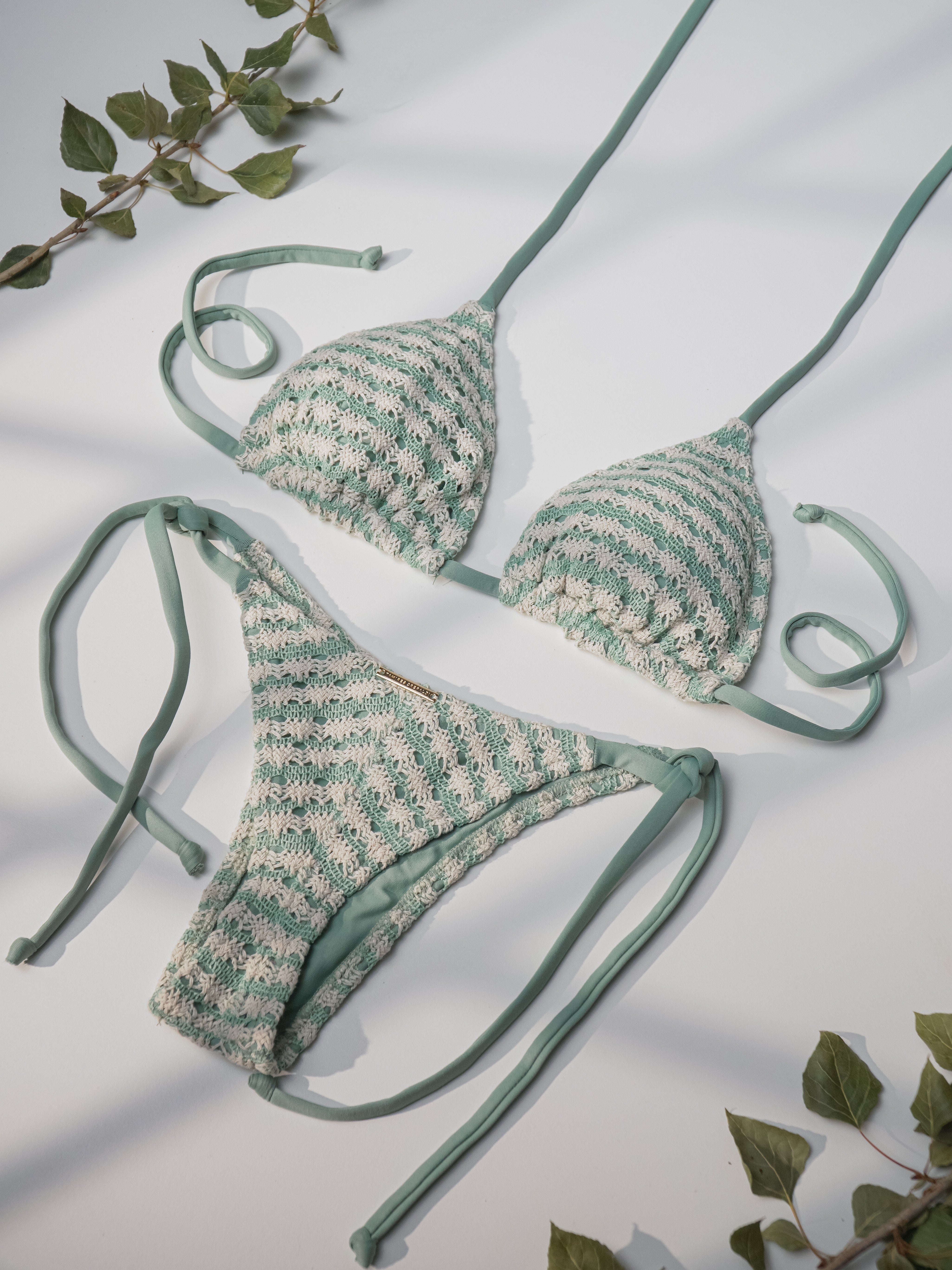 BIKINI TULUM VERDE-OFF WHITE